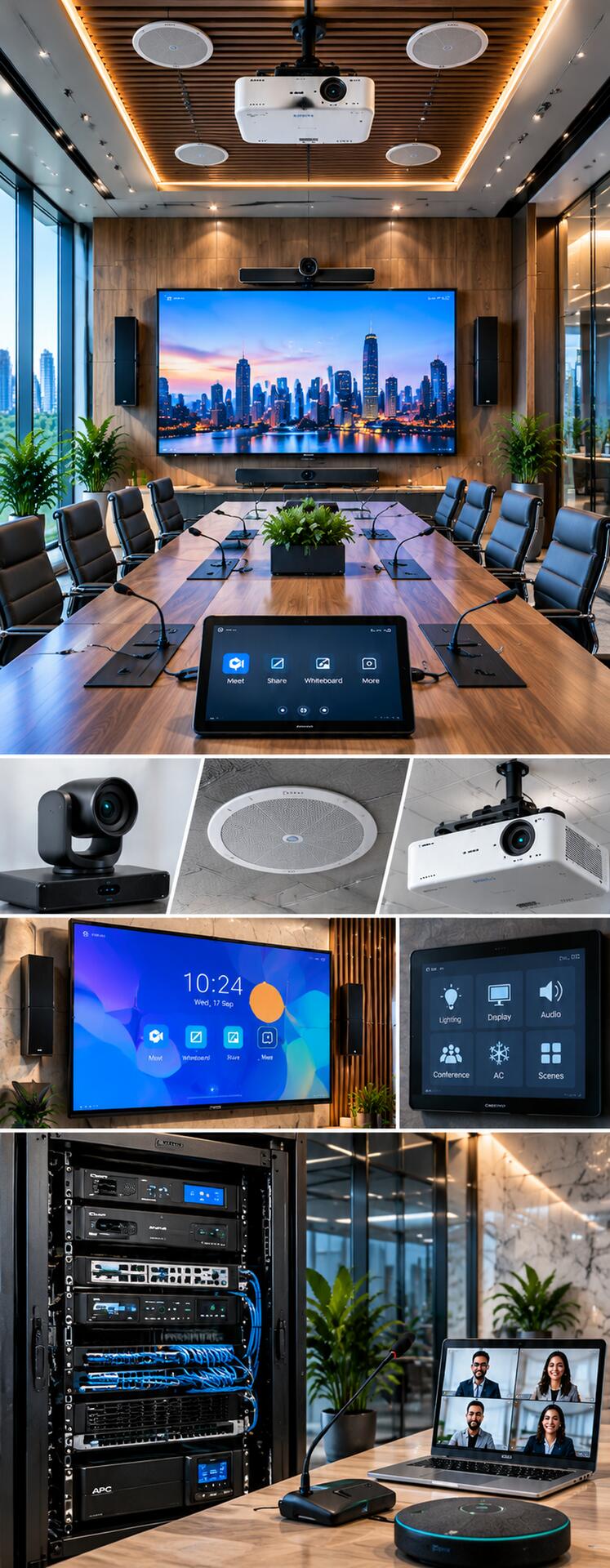 What IT Traders delivers: audio video AV solution for a boardroom with video wall, conferencing and touch control panels