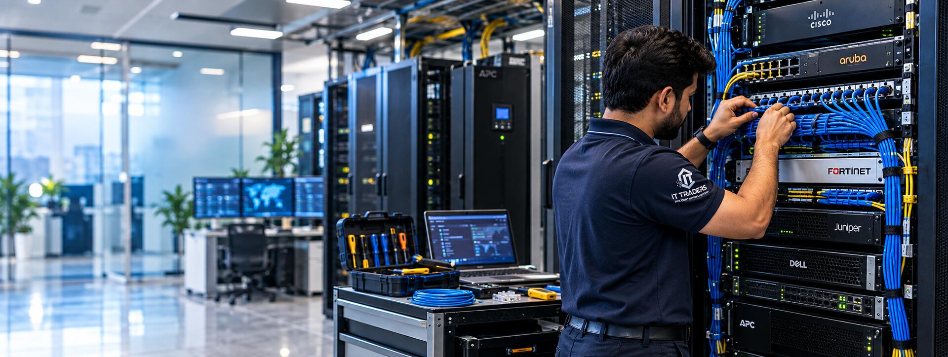 IT Traders IT AMC annual maintenance contract with engineers servicing network racks and servers