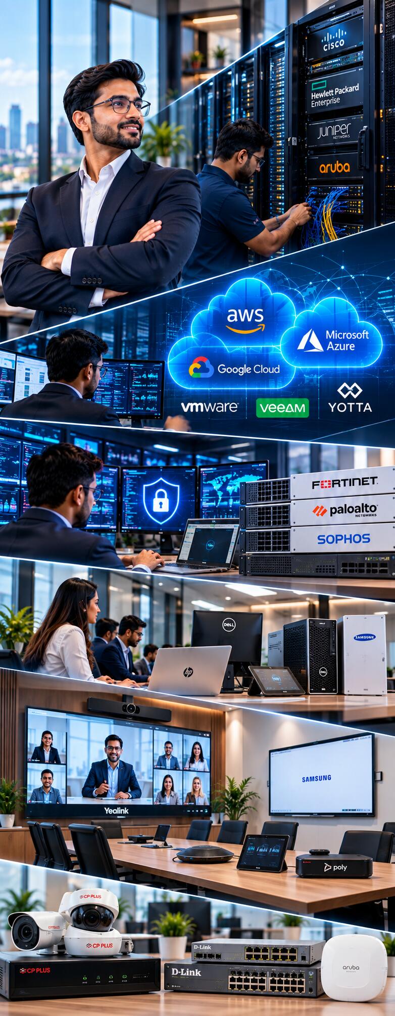 IT Traders engineers managing data centre racks, AWS cloud, endpoint security and NOC dashboards for an ITeS delivery centre