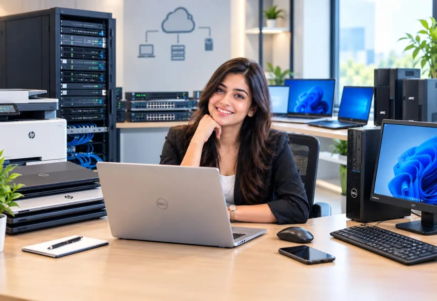 IT support professional at a managed office workstation backed by 24x7 NOC monitoring