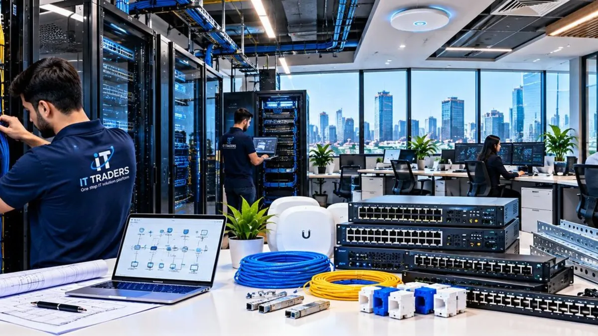 IT Traders network design and structured cabling with racks, patch panels and Cat6 cabling